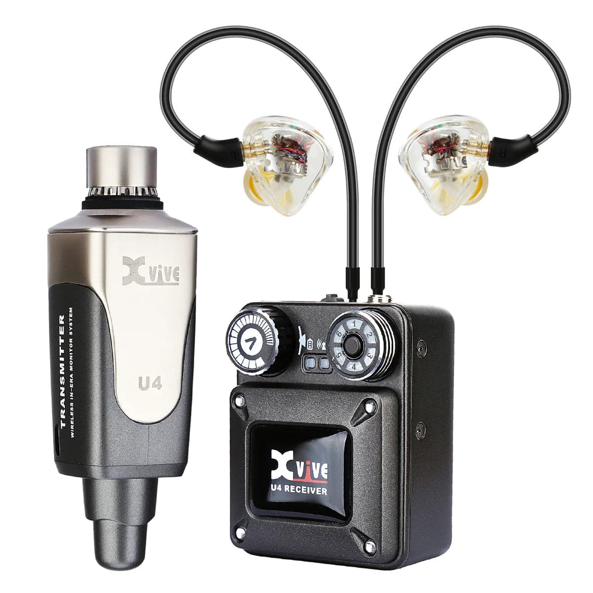 Xvive U4 2.4GHz Wireless In-Ear Monitor System Transmitter + Receiver + In-Ear Monitors