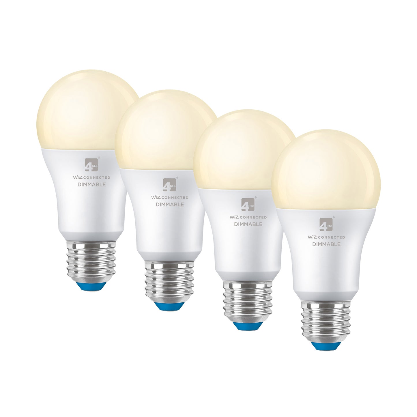 4lite WiZ Connected A60 Warm White WiFi LED Smart Bulb - E27 Large Screw Pack of 4