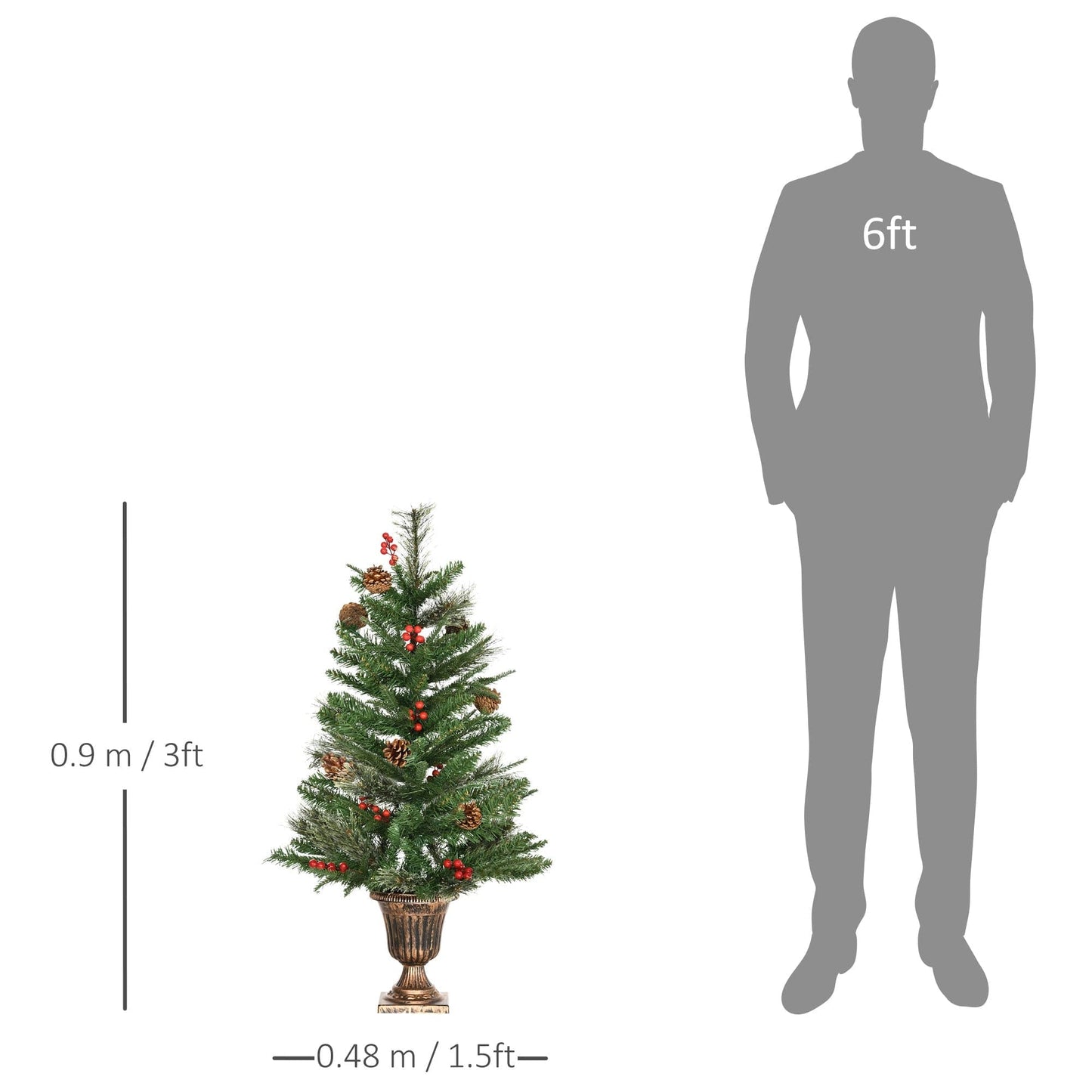 HOMCOM 3ft Artificial Christmas Tree - Set of 2 - maplin.co.uk
