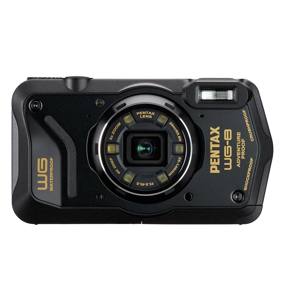Pentax WG-8 20MP 5x Zoom Tough Compact Camera - Black