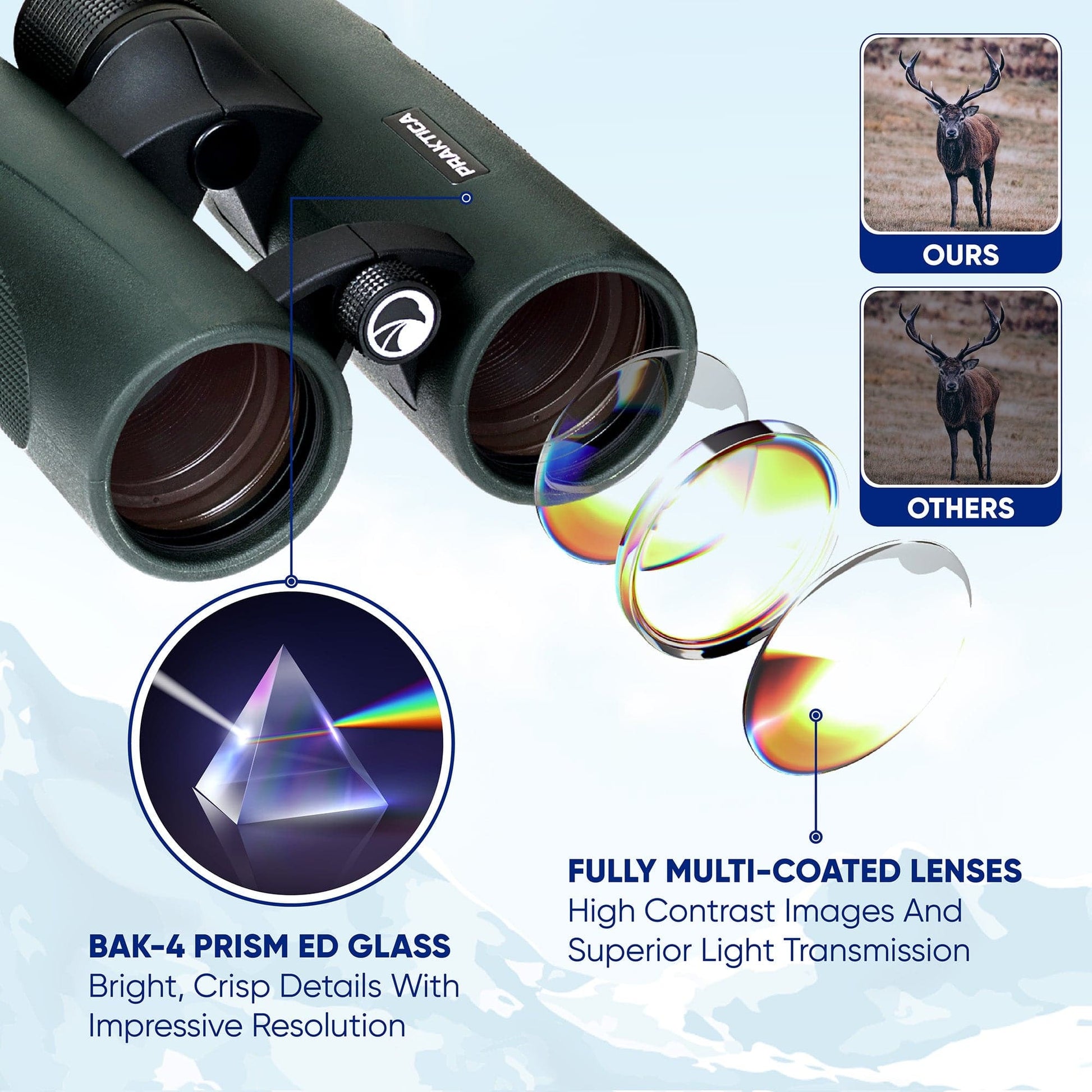 PRAKTICA Ambassador ED 8x42mm Binoculars - Green