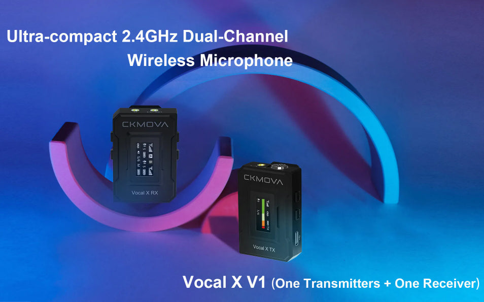 Maplin CKMOVA VOCAL X V1 Ultra Compact 2.4GHZ Dual Channel Wireless Microphone System with 1x Transmitter & 1x Receiver - maplin.co.uk