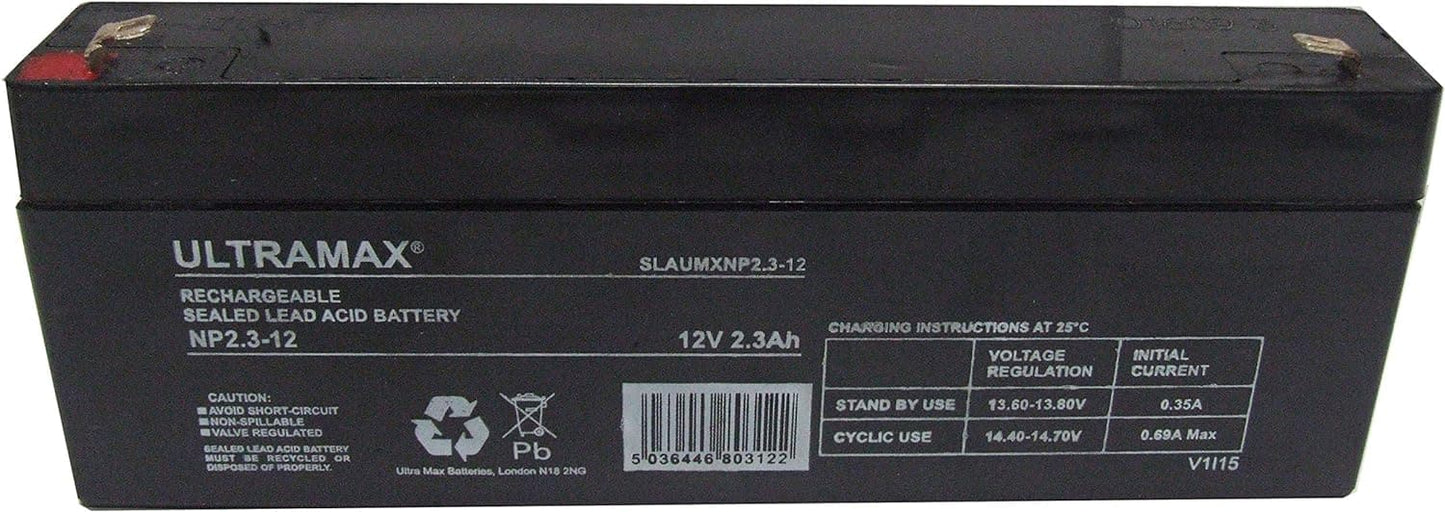 Maplin Plus NP2.3-12, 12V 2.3AH 20HR (AS 1.9AH, 2AH, 2.1AH & 2.4AH) Sealed Lead Acid Rechargeable Battery
