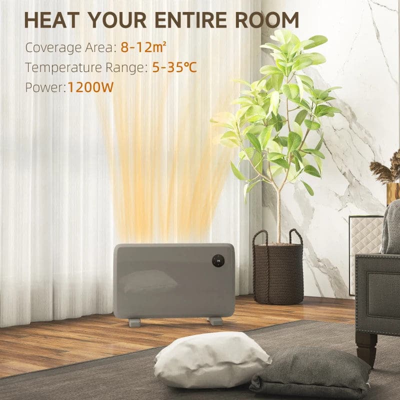 Maplin 1200W Freestanding / Wall Mounted Portable Electric Convector Space Heater with Adjustable Thermostat & Timer - maplin.co.uk