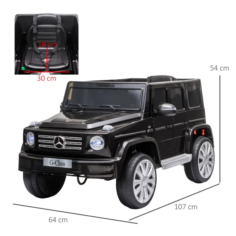 Maplin Plus Mercedes Benz G500 12V Electric Kids Ride On Toy Car with Remote Control, Music, Lights & Suspension for 3-8 Years - maplin.co.uk