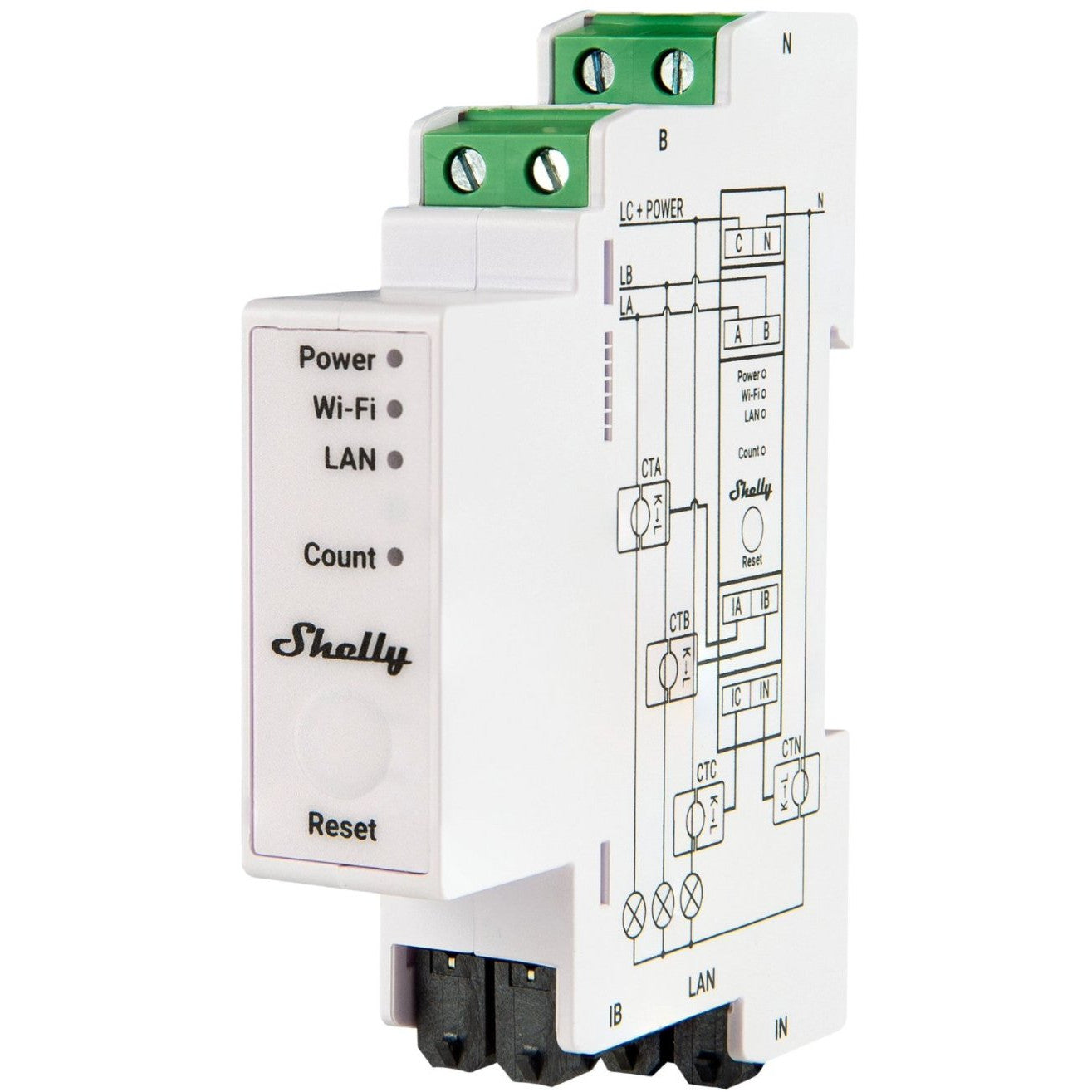 Shelly Pro 3EM 120A DIN-Mountable 3-Phase Energy Meter - Maplin