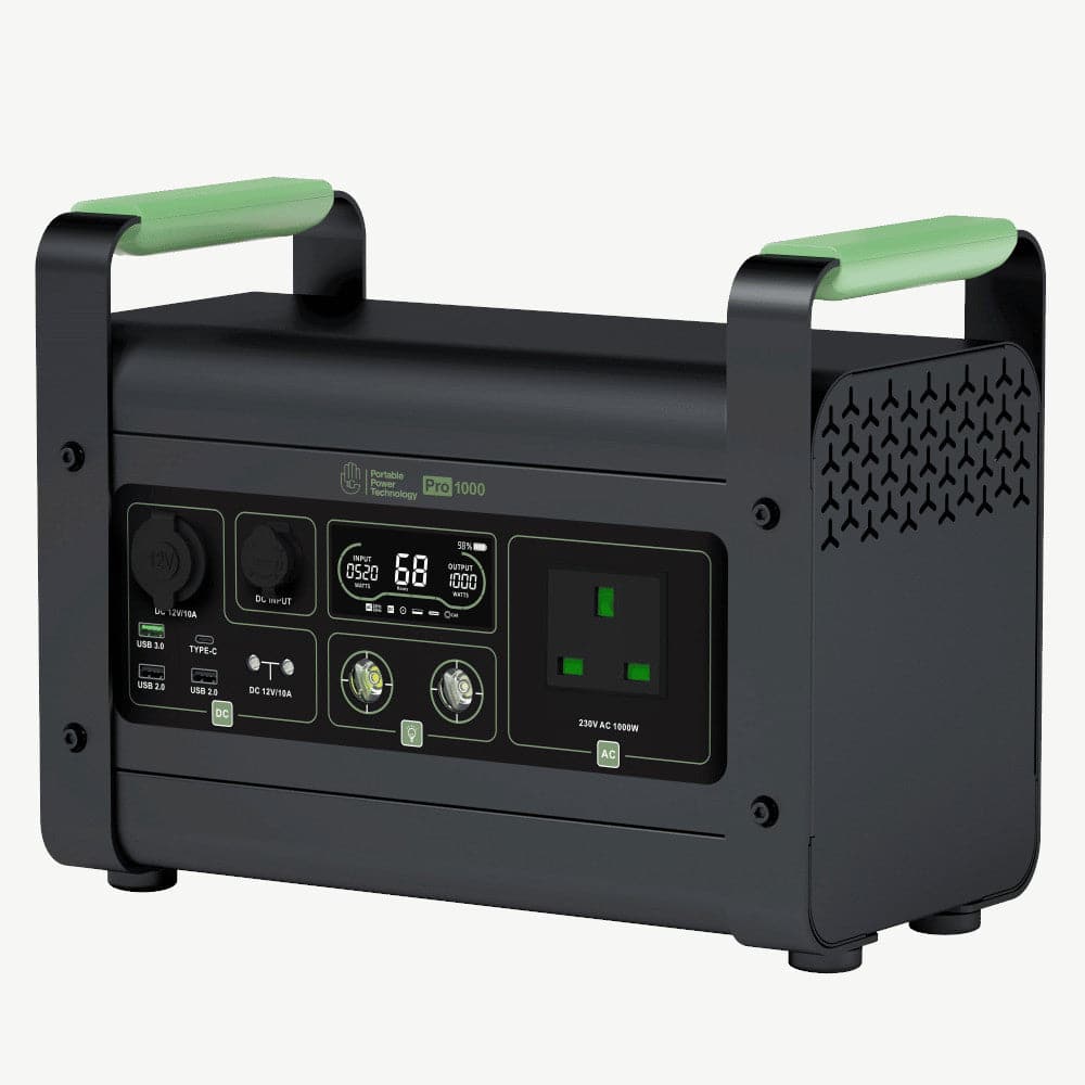 PPT Powerpack Pro 1000 Portable Power Station with 120W 12V Semi Flexible Solar Panel