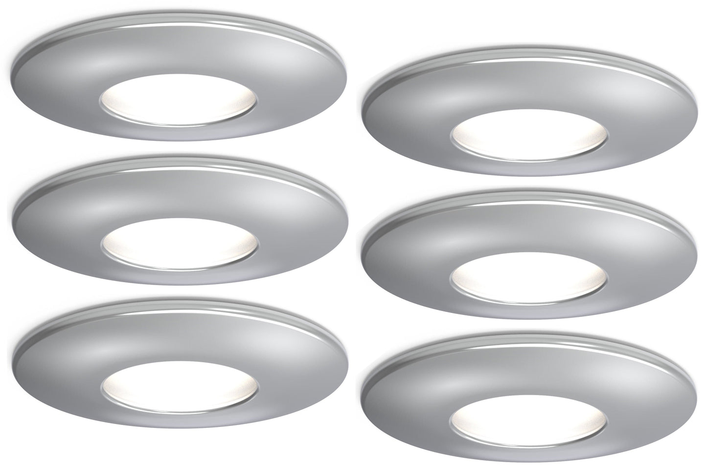 4lite IP20 GU10 Fire-Rated Downlight - Chrome Pack of 6