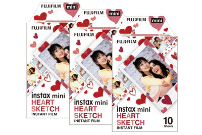 Fujifilm Instax Mini Instant Photo Film - Heart Sketch Pack of 30
