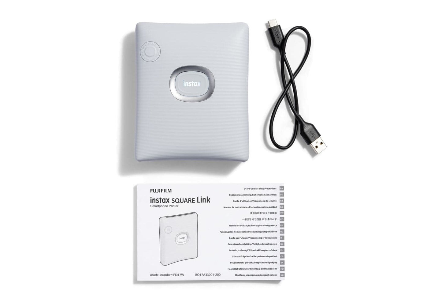 Fujifilm Instax Square Link Wireless Smartphone Photo Printer - White