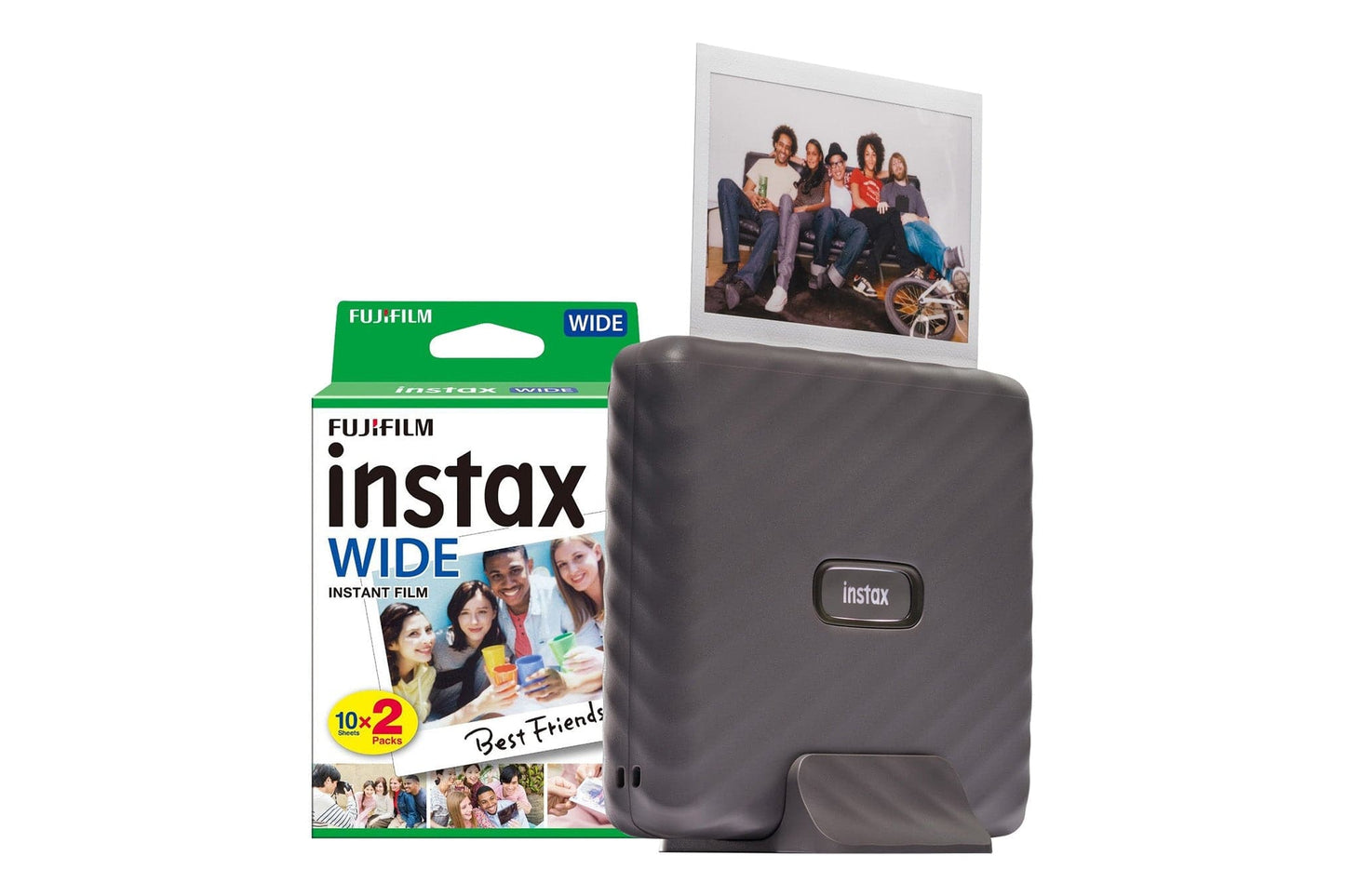 Fujifilm Instax Link Wide Printer - Mocha Grey Printer + 20 Shot Pack