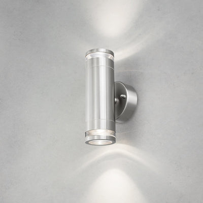 4lite Marinus GU10 Bi-Directional Outdoor Wall Light without PIR - Stainless Steel