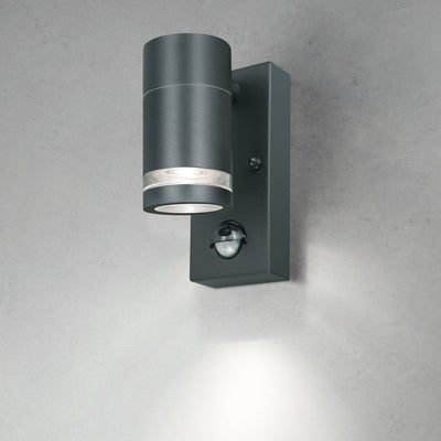 4lite Marinus GU10 Single Direction Outdoor Wall Light with PIR - Anthracite