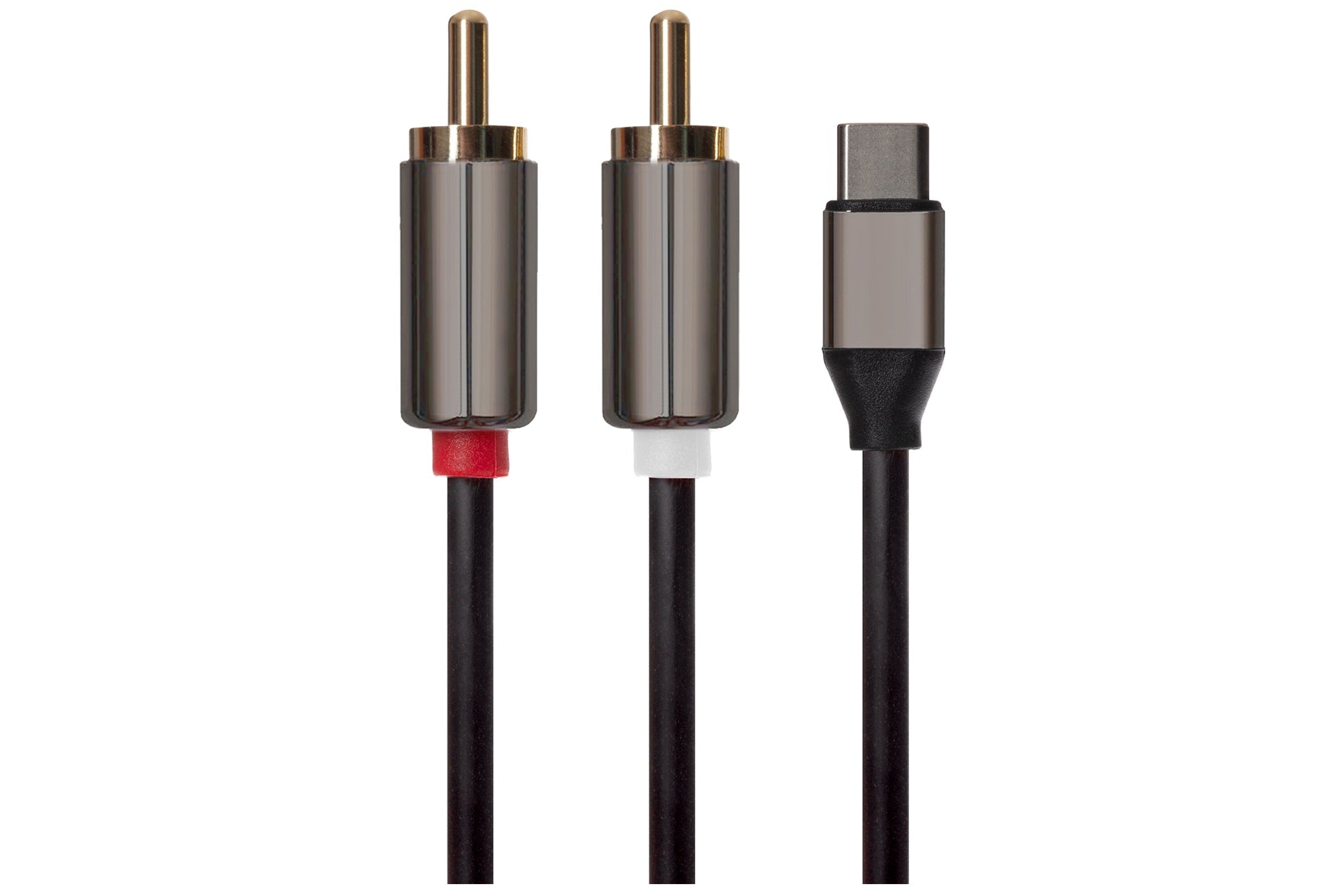 Maplin USB-C to Twin RCA Phono Jack Cable - Black, 2m - maplin.co.uk
