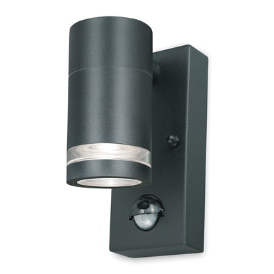 4lite Marinus GU10 Single Direction Outdoor Wall Light with PIR - Anthracite Single