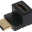 Maplin 90 Degree Fixed Angle HDMI Male to HDMI Female Adapter - Black - maplin.co.uk