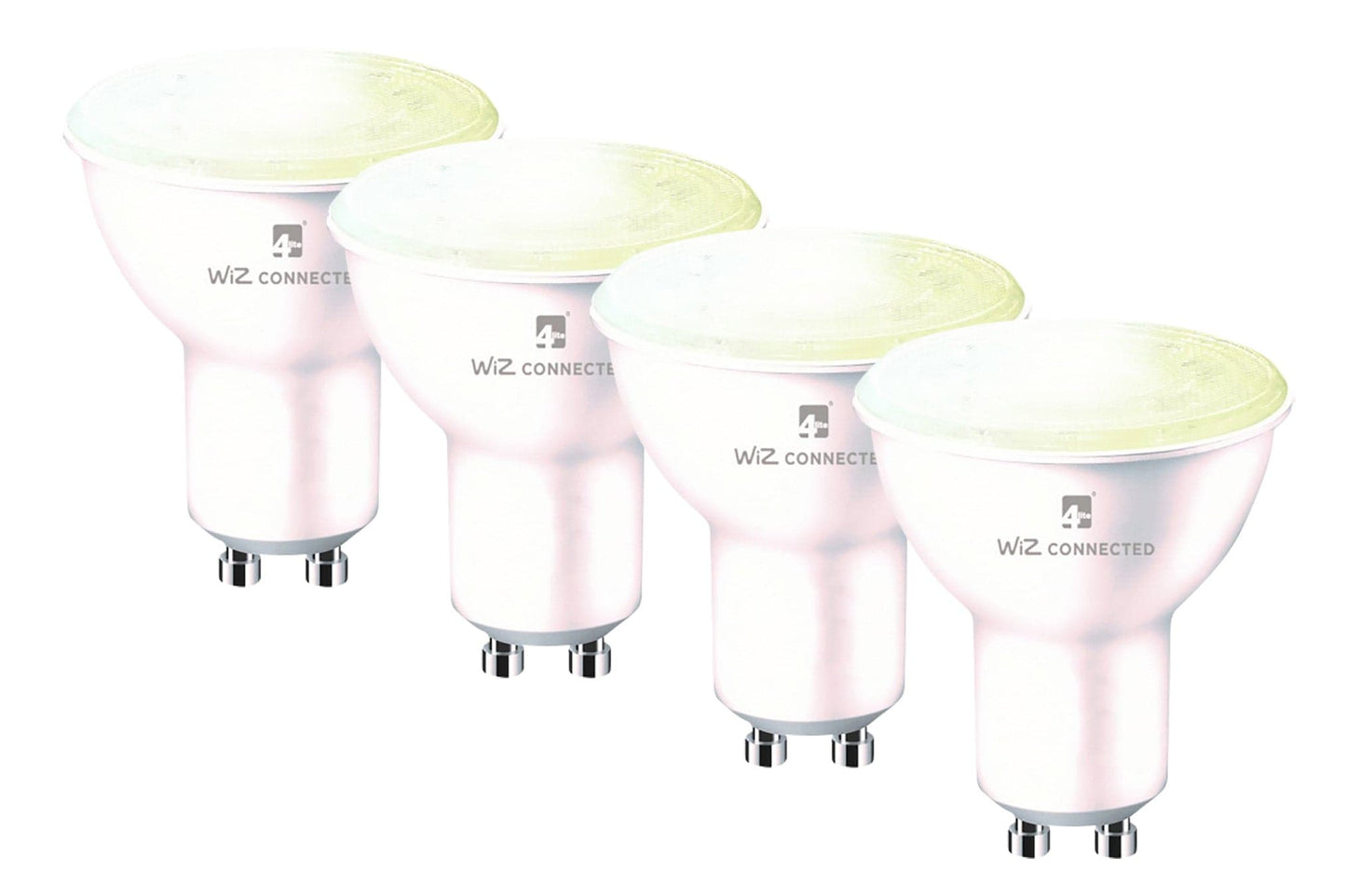4lite WiZ Connected Dimmable White WiFi LED Smart Bulb - GU10 Pack of 4