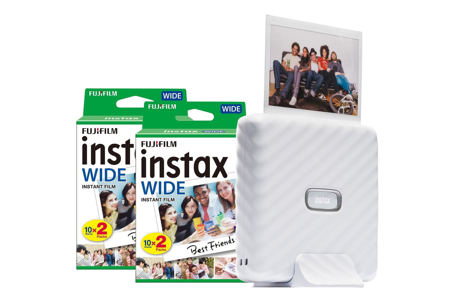 Fujifilm Instax Link Wide Printer - Ash White Printer + 40 Shot Pack