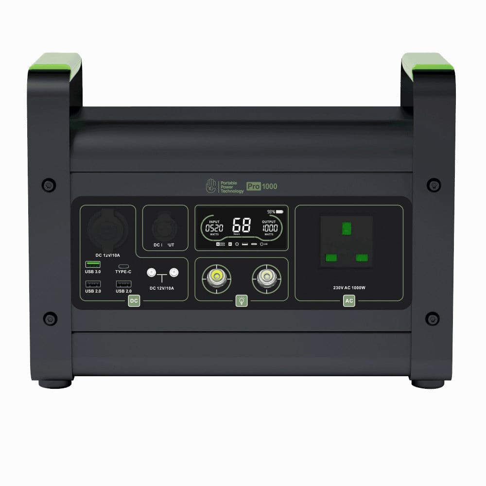 PPT Powerpack Pro 1000 Portable Power Station with 120W 12V Semi Flexible Solar Panel