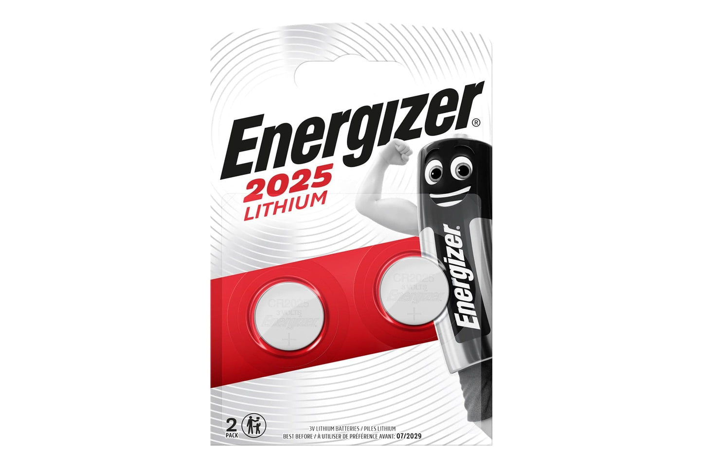 Energizer CR2025 Lithium Coin Cell Batteries - Pack of 8