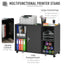 ProperAV Extra 360 Degree Casters E1 Particle Board Mobile Printer Stand File Cabinet - Black - maplin.co.uk