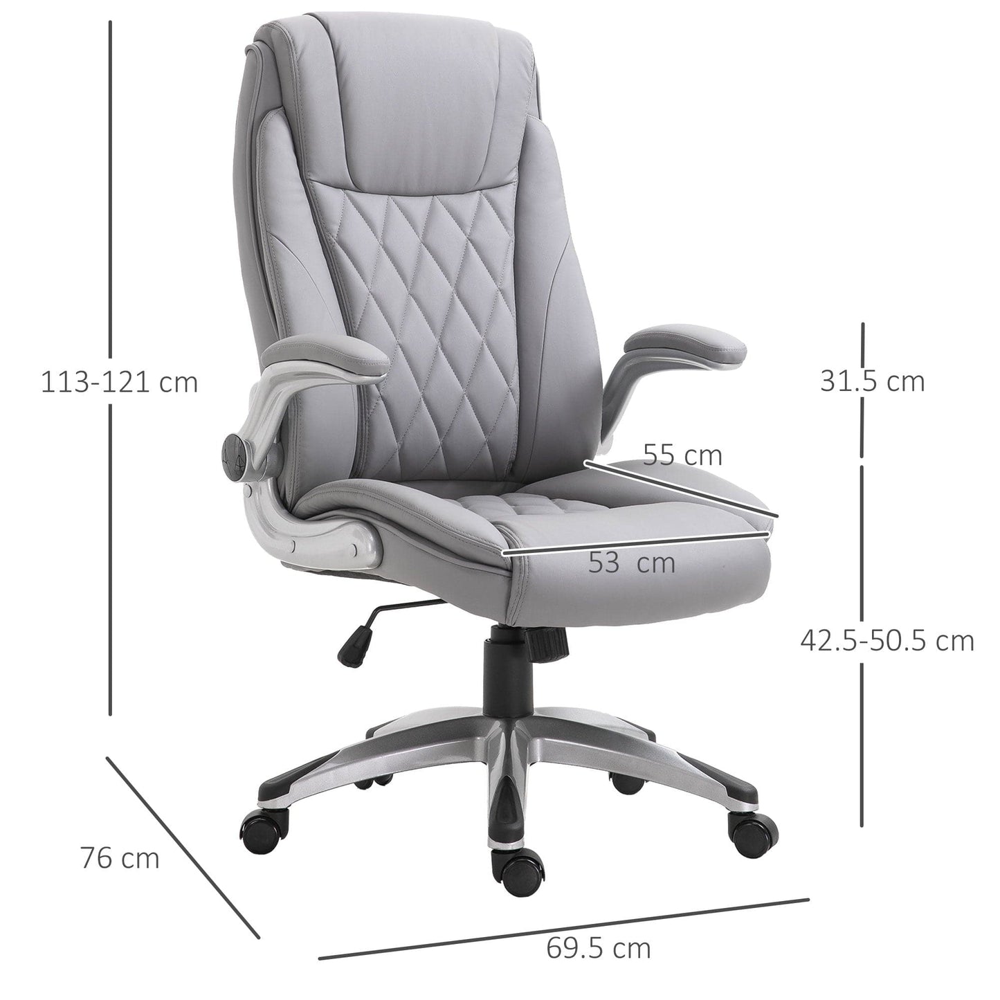 ProperAV Extra PU Leather Ergonomic Swivel Office Chair with Headrest