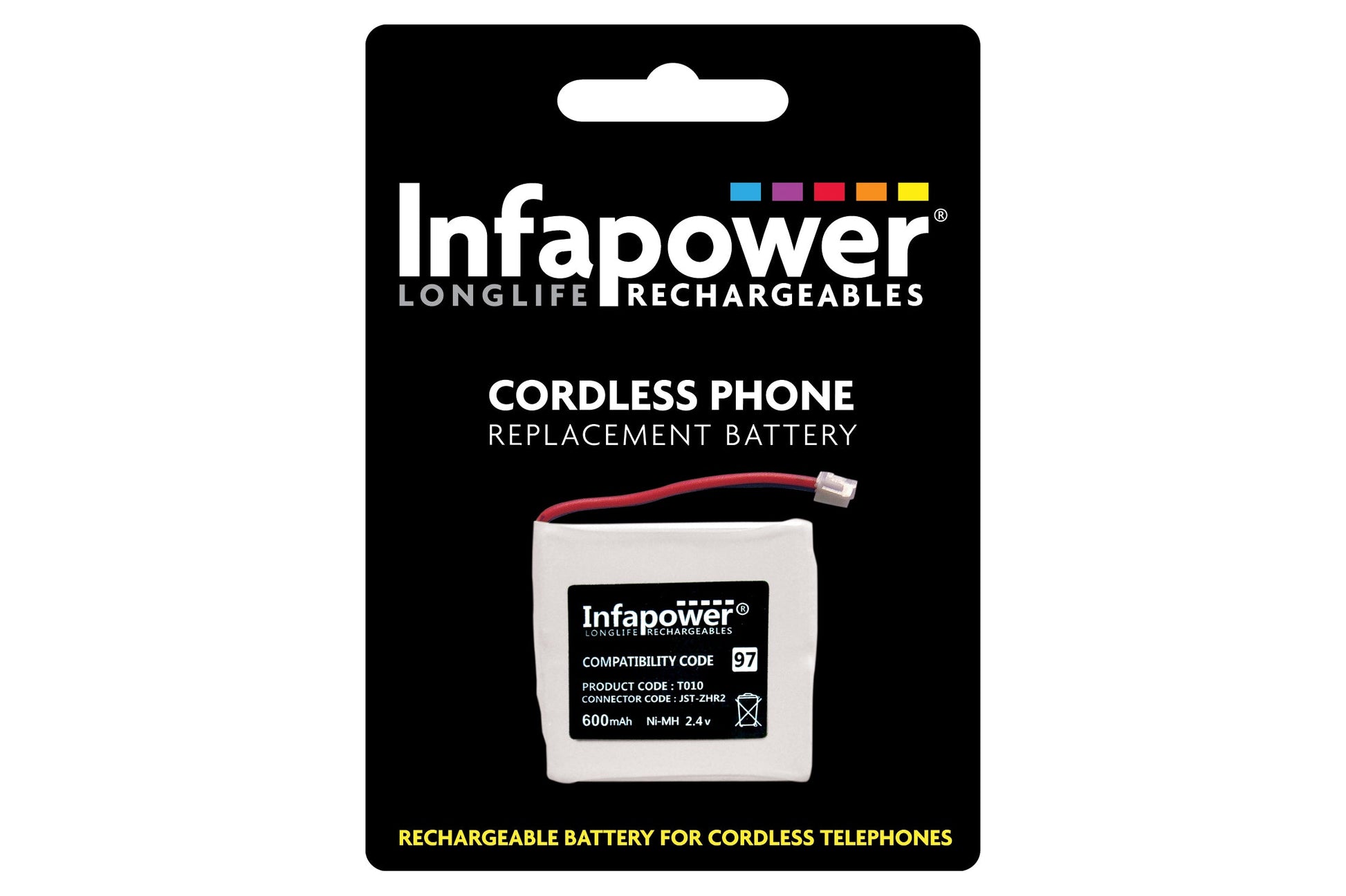 InfaPower Cordless Telephone Rechargeable Ni-MH Prismatic Batteries - Pack of 2 - maplin.co.uk