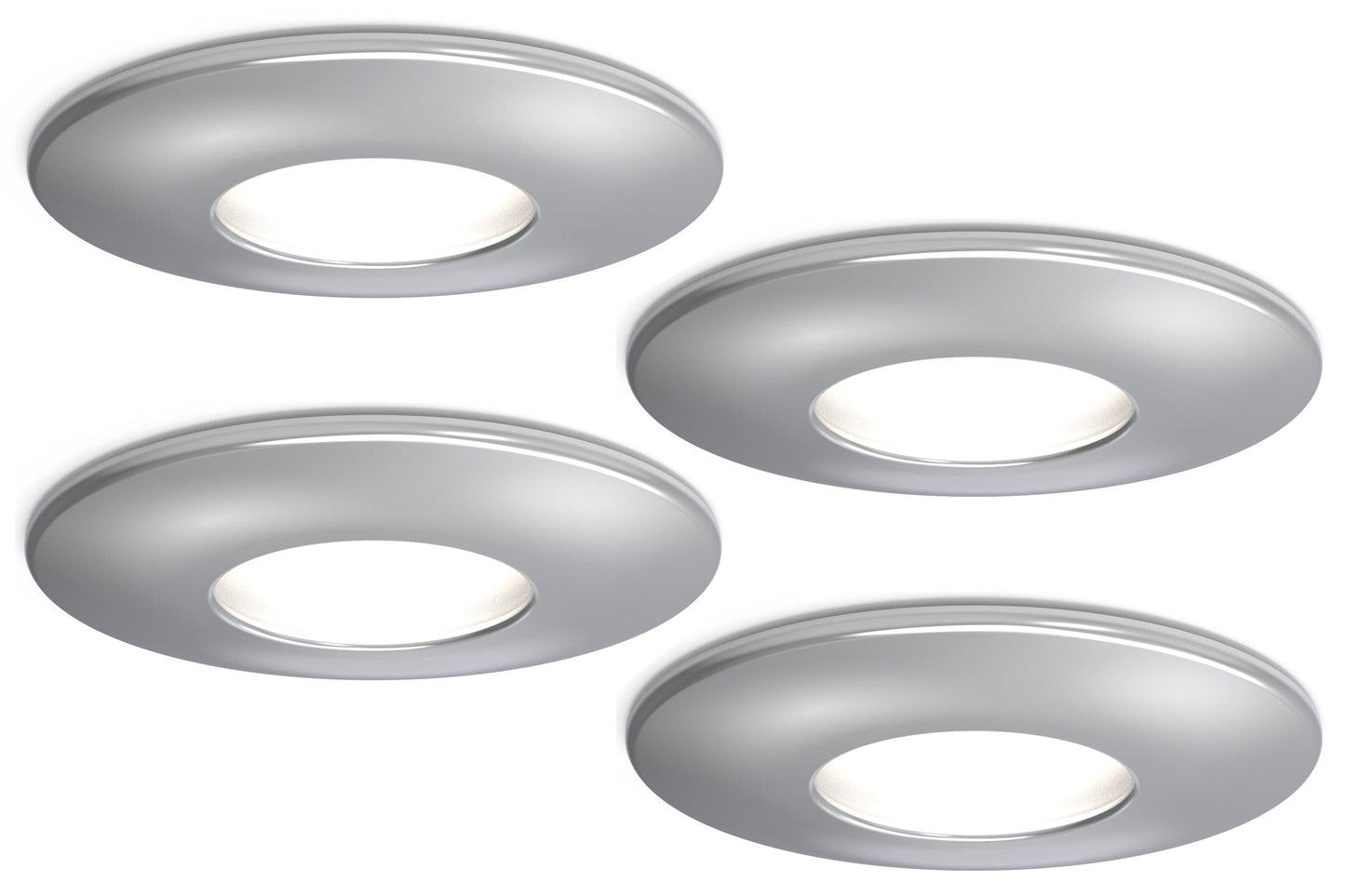4lite IP20 GU10 Fire-Rated Downlight - Chrome Pack of 4