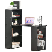ProperAV Extra Modern Compact Computer Desk with 6-Tier Storage Shelves - maplin.co.uk