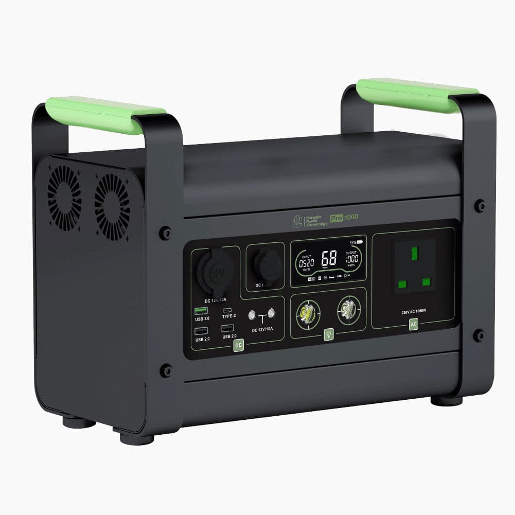 PPT Powerpack Pro 1000 Portable Power Station with 120W 12V Semi Flexible Solar Panel