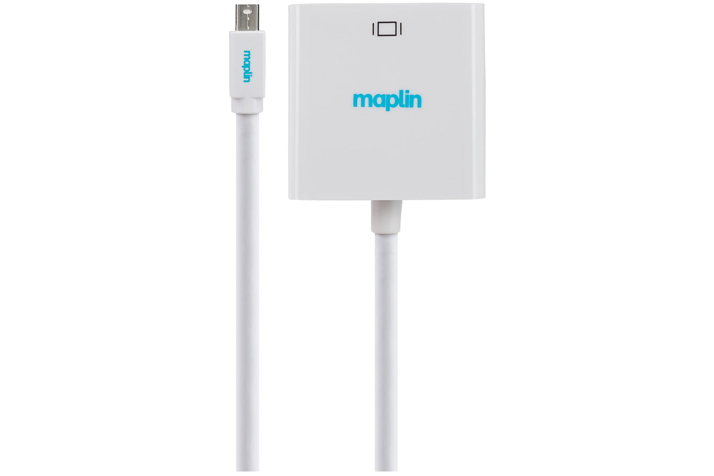 Maplin Mini DisplayPort to VGA Female Adapter - White, 23cm - maplin.co.uk