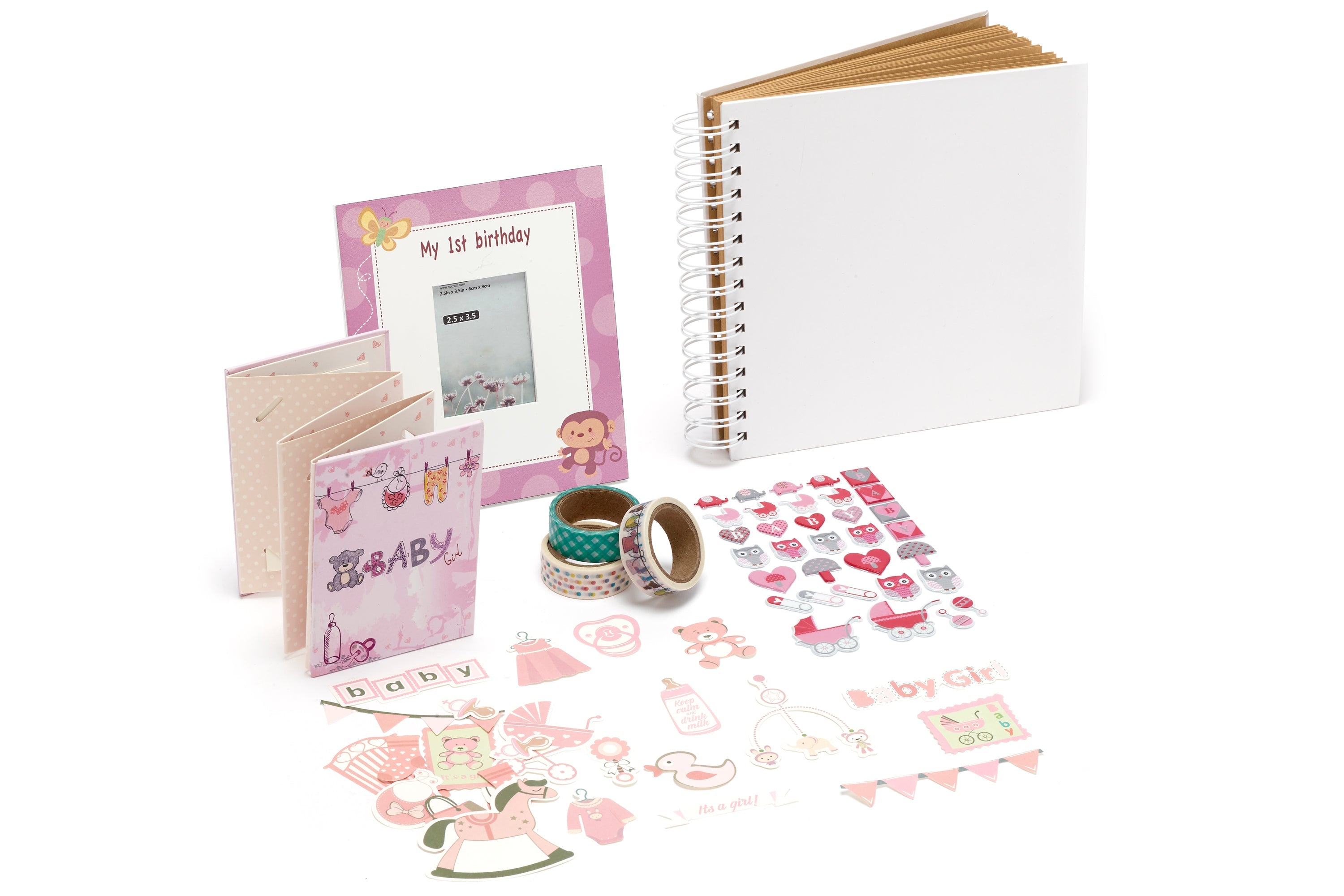 Fujifilm Instax Baby Girl 1st Year Bundle Accessory Pack for Mini Prints - Pink - maplin.co.uk