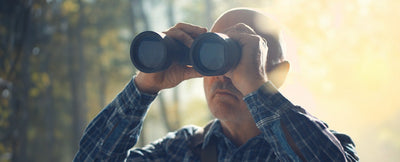 Looking through binoculars