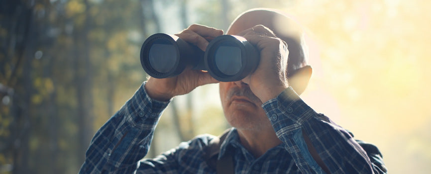Looking through binoculars