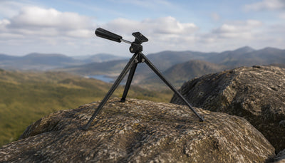 Praktica tripod on a rock