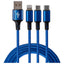 Maplin 3-in-1 USB-A to USB-C / Lightning / Micro USB Braided Charging Cable - 1.2m - maplin.co.uk