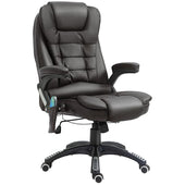 ProperAV Extra High Back PU Leather Adjustable Reclining Executive Office Chair with Massage & Heat Functions - maplin.co.uk