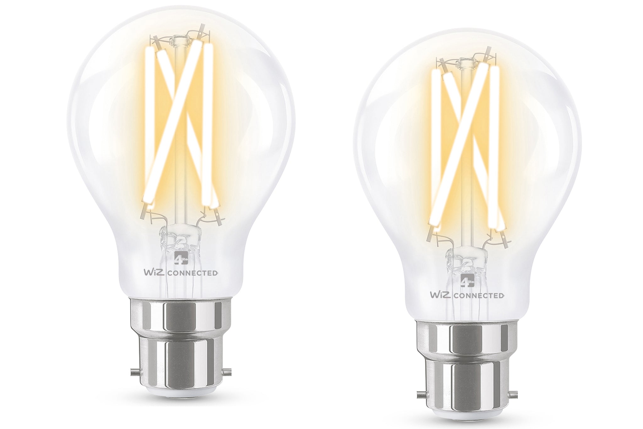 4lite WiZ Connected A60 Filament Clear WiFi LED Smart Bulb Pack of 2