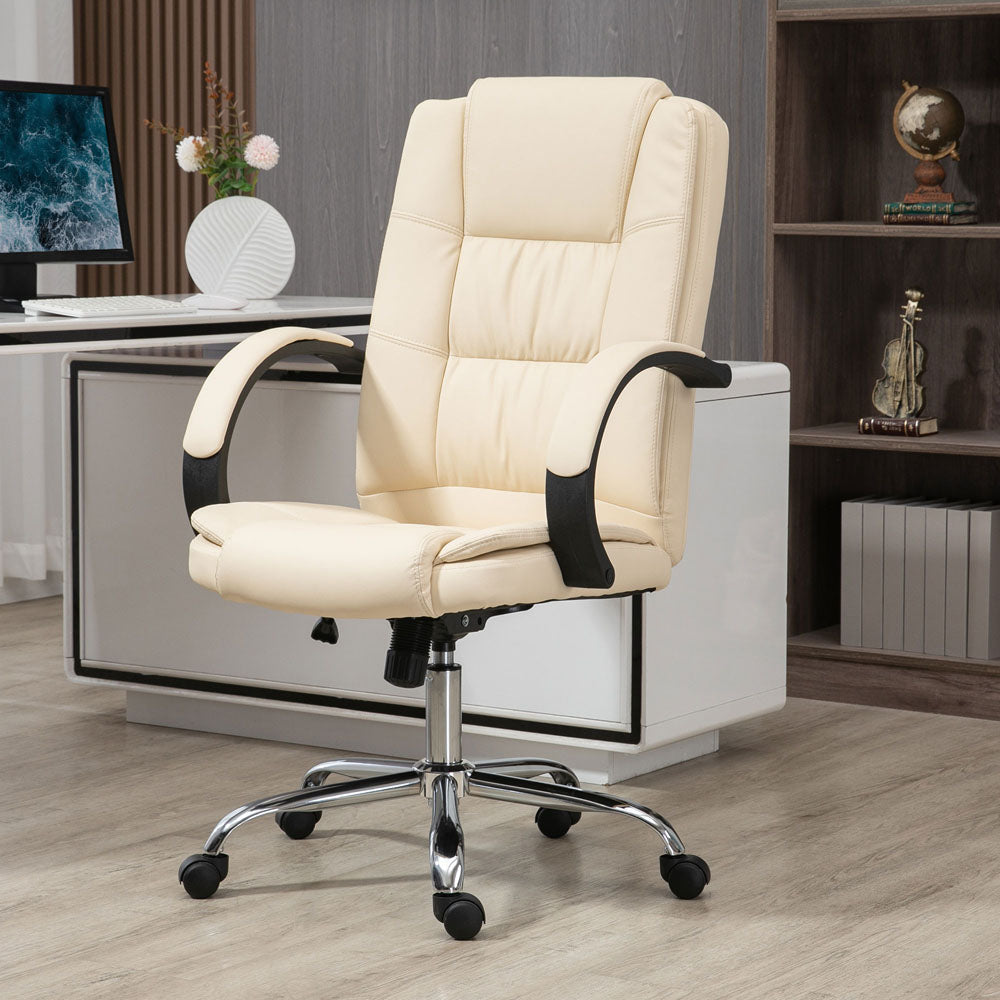 ProperAV Extra PU Leather Adjustable Swivel Executive Office Chair - maplin.co.uk