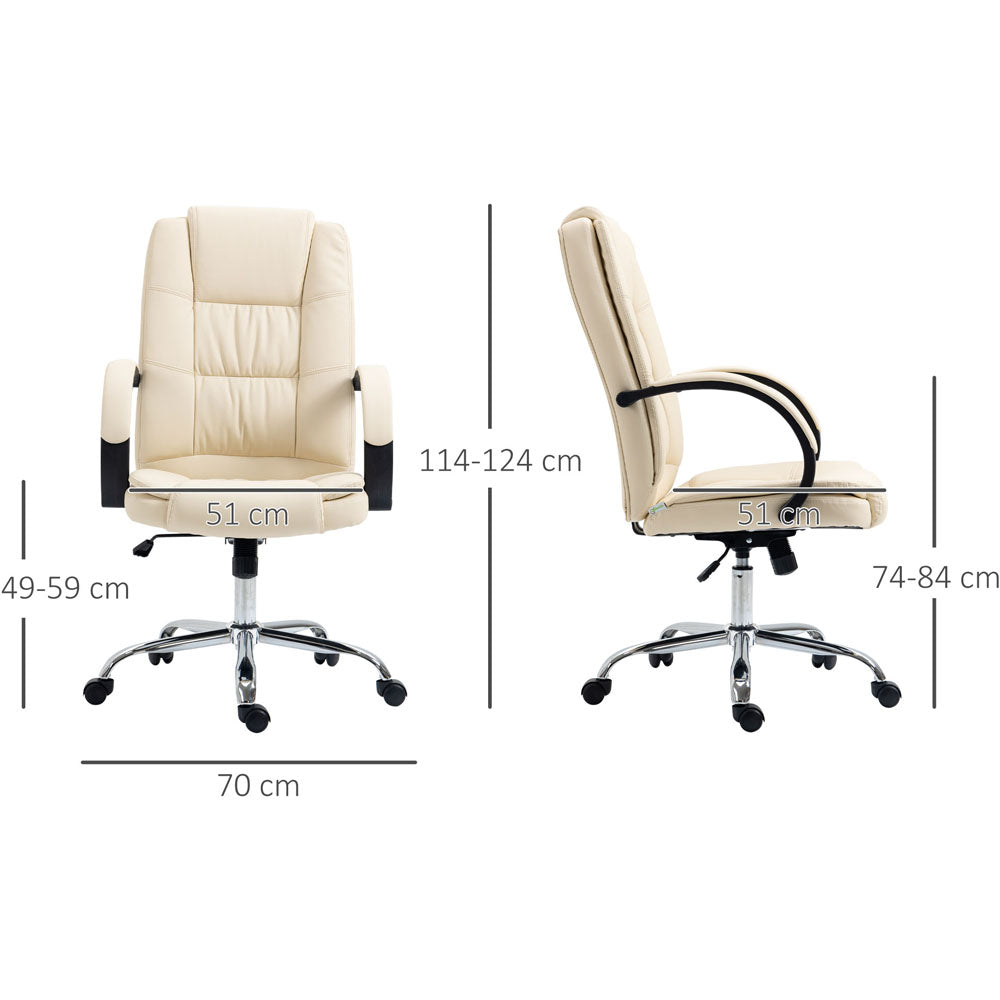 ProperAV Extra PU Leather Adjustable Swivel Executive Office Chair - maplin.co.uk