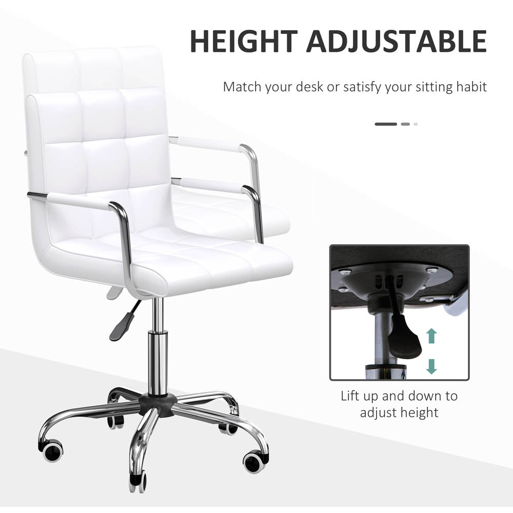 ProperAV Extra PU Leather Adjustable Mid-Back Office Chair - maplin.co.uk