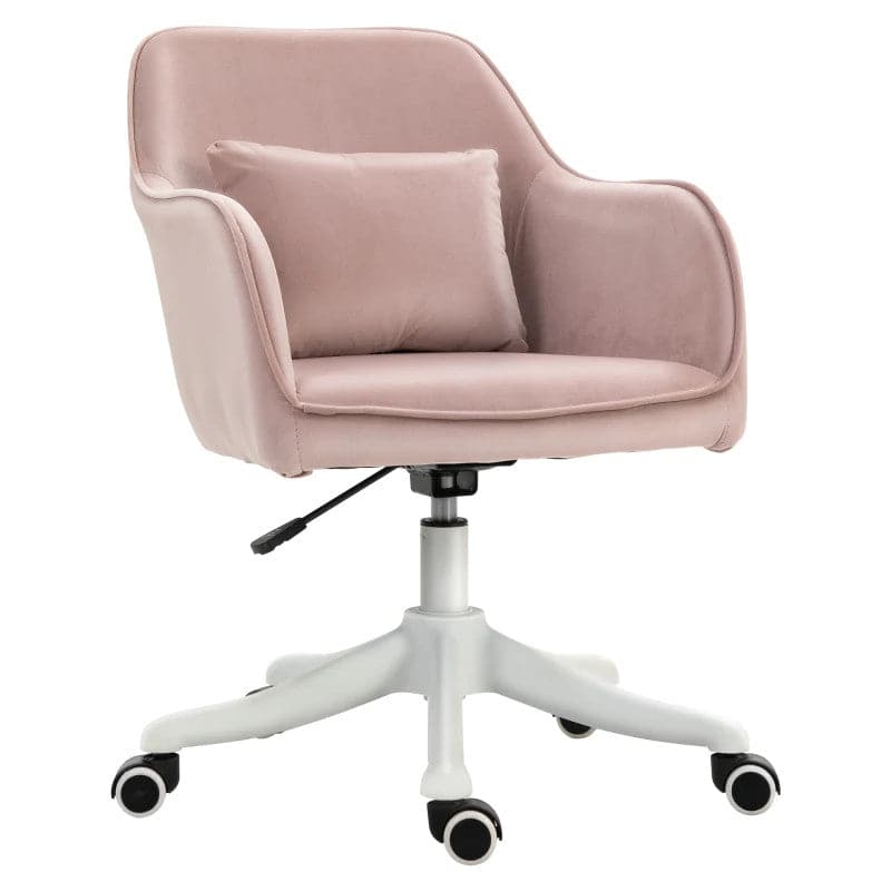 ProperAV Extra Velvet-Feel Adjustable Swivel Office Chair with Massage Lumbar Pillow - maplin.co.uk