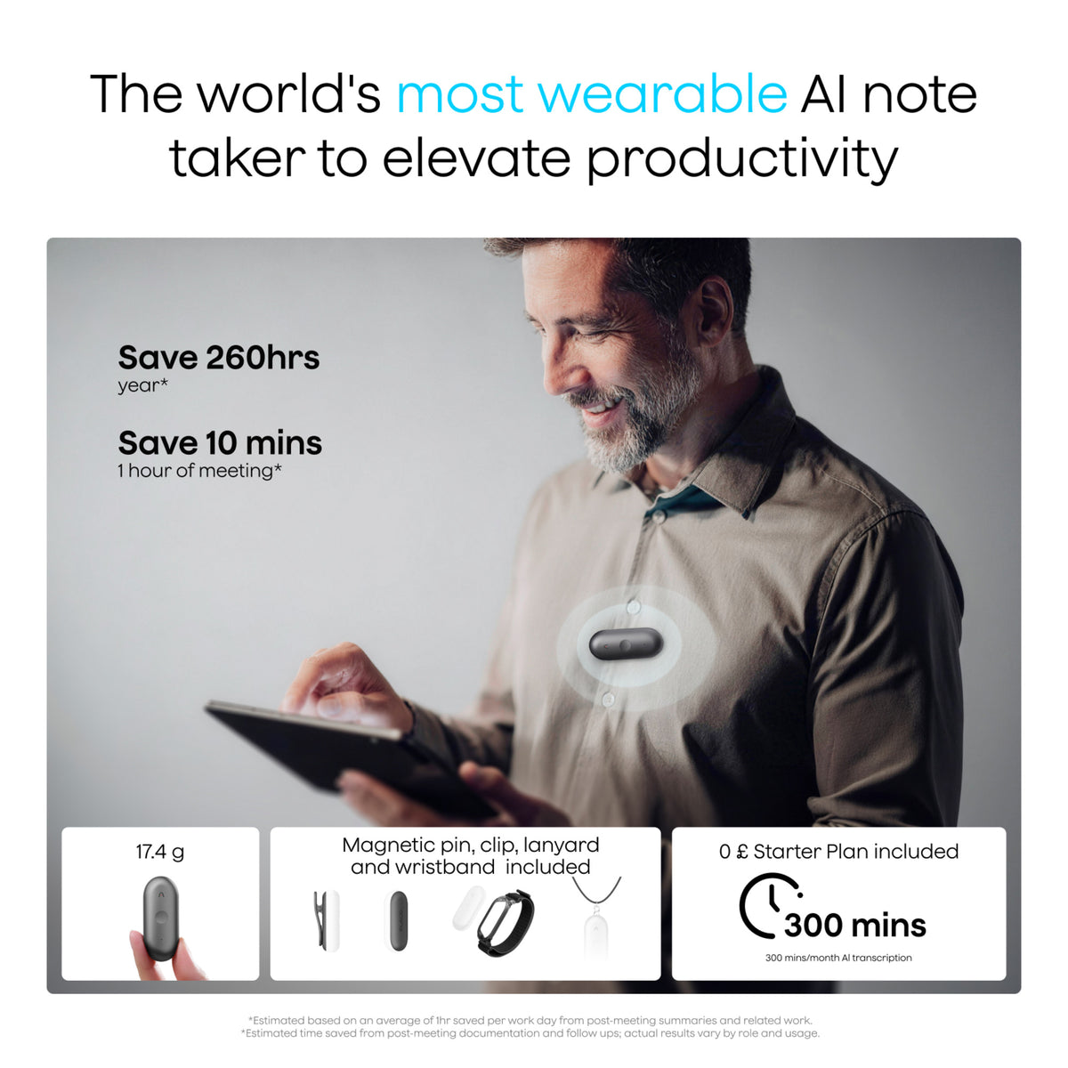 Plaud NotePin S Wearable AI Voice Recorder