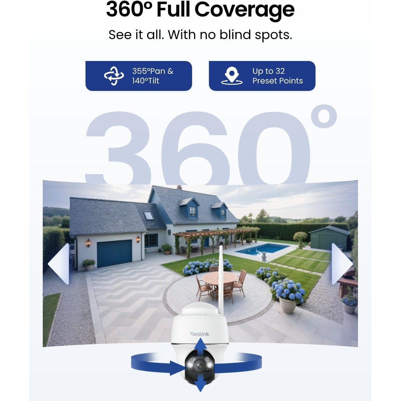 Reolink Argus PT Wireless Security Camera with Solar Panel