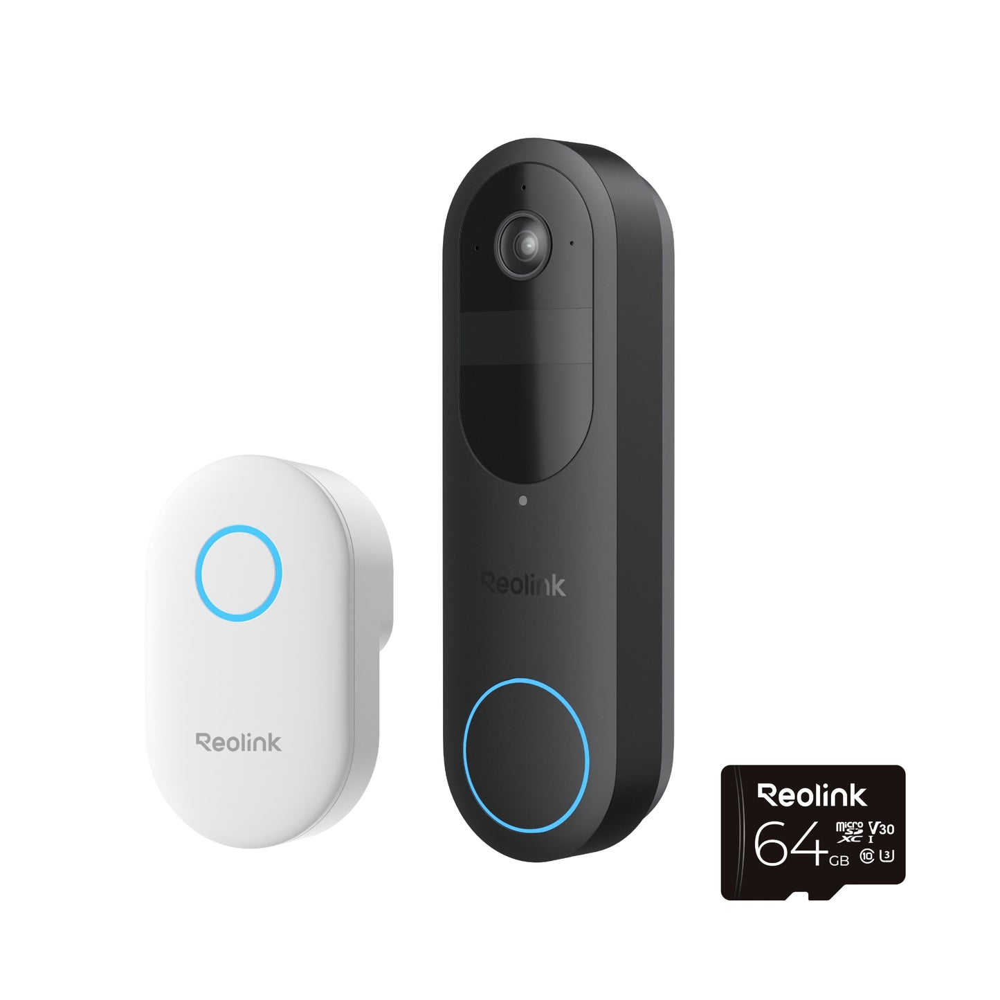 Reolink 2K Battery-Powered Wireless Doorbell with Chime & 64GB MicroSD Card