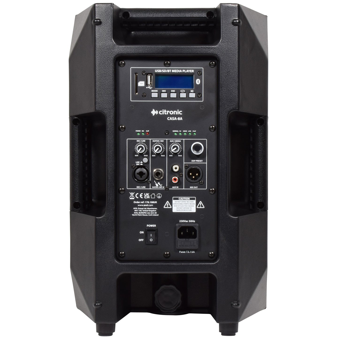 Citronic CASA Active PA Cabinet with DSP, USB/SD & Bluetooth