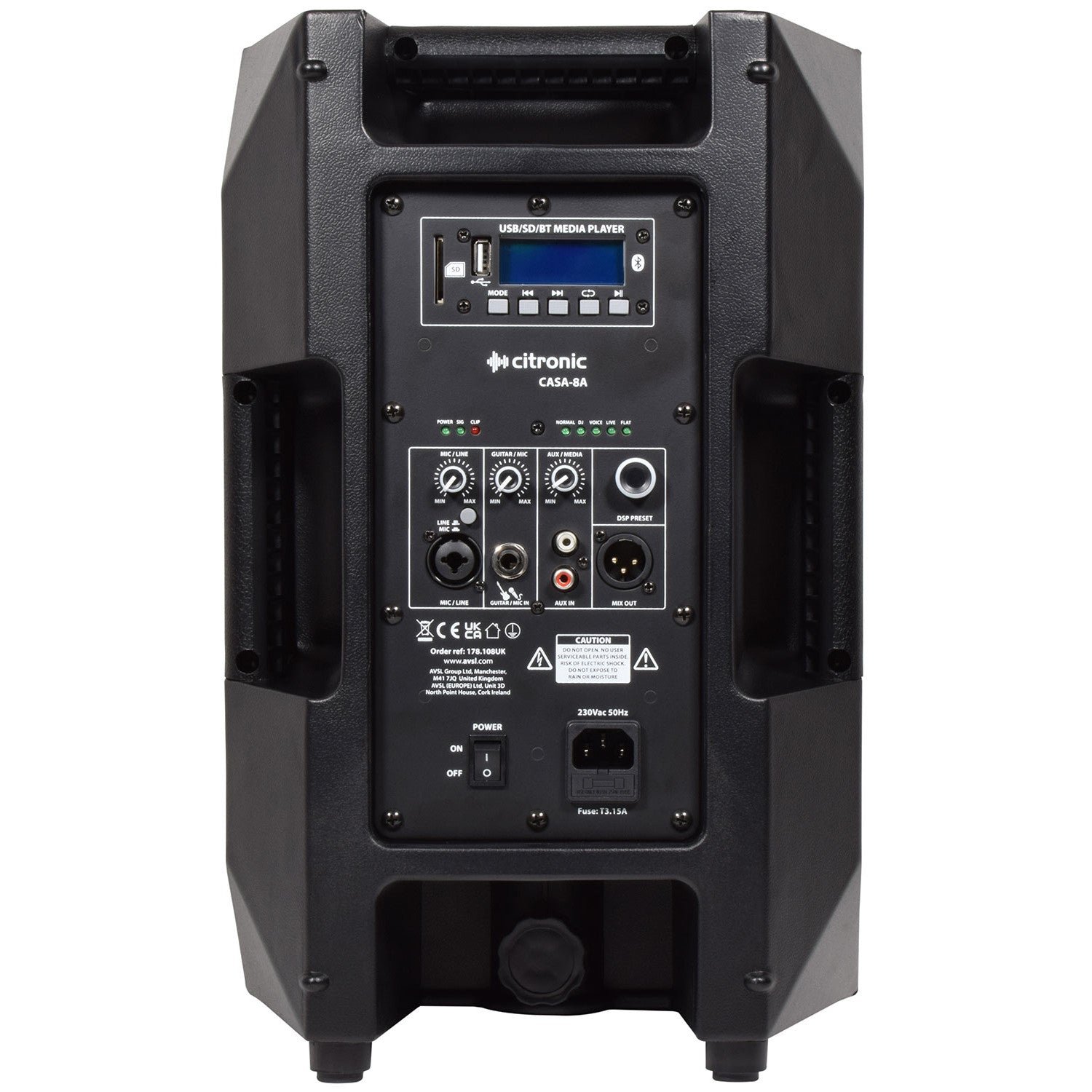 Citronic CASA Active PA Cabinet with DSP, USB/SD & Bluetooth