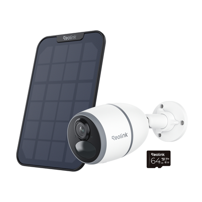 Reolink Go Series 2K Battery 4G LTE Outdoor Security Camera with Solar Panel & 64GB microSD Card