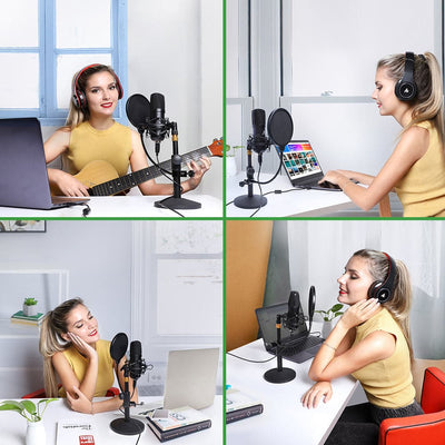 Maono USB Studio Tabletop Microphone Kit with Pop Filter & Flight Case - maplin.co.uk