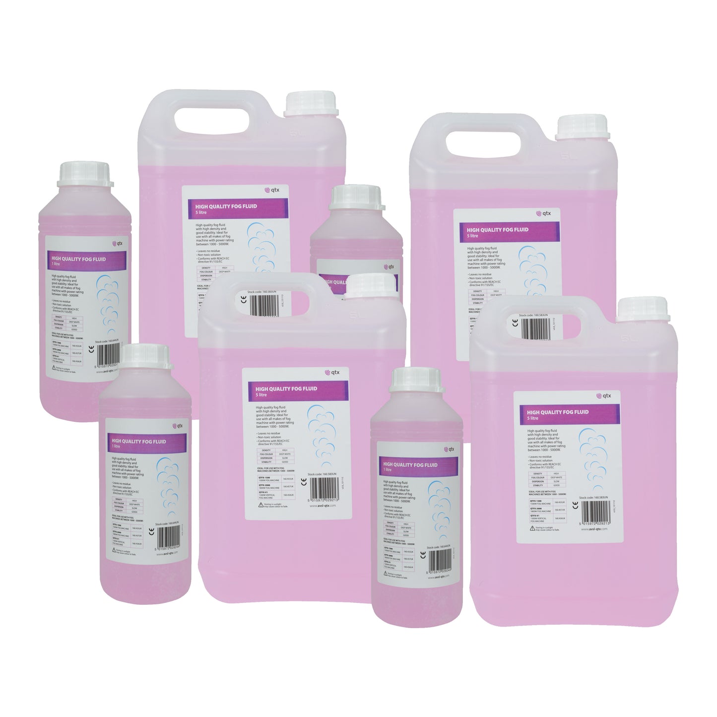 QTX High Quality Pink Fog Fluid - Pack of 4